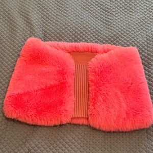 Anthropologie Coral Faux Fur Wrap